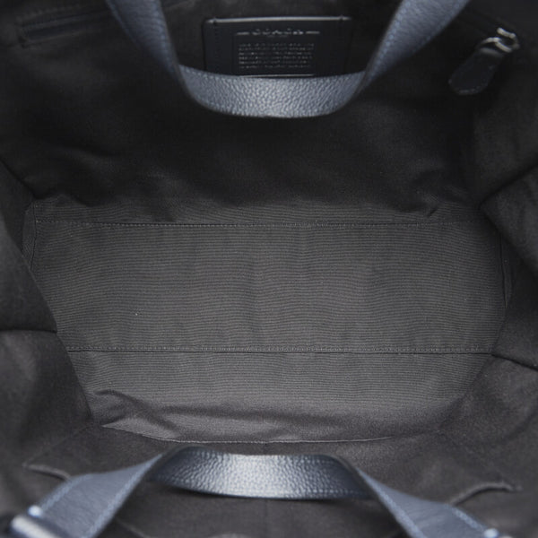 コーチ ハドソン ダブルハンドル ハンドバッグ トートバッグ C8157 ネイビー レザー メンズ COACH 【中古】