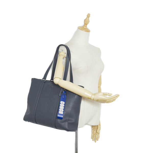 コーチ ハドソン ダブルハンドル ハンドバッグ トートバッグ C8157 ネイビー レザー メンズ COACH 【中古】