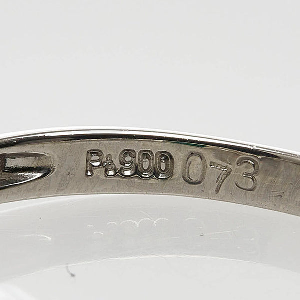 Pt900 プラチナ エメラルド0.73ct ダイヤ0.13ct リング 指輪 レディース 12.5号 【中古】