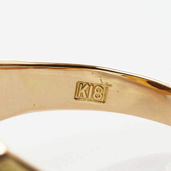 K18YG イエローゴールド ボルダーオパール3.44ct リング 指輪 レディース 15号 【中古】