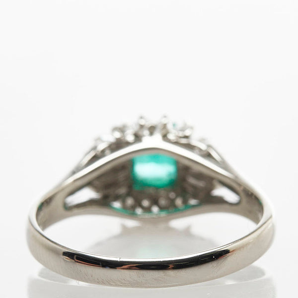 Pt900 プラチナ エメラルド0.57ct ダイヤ0.33ct リング 指輪 レディース 13.5号 【中古】