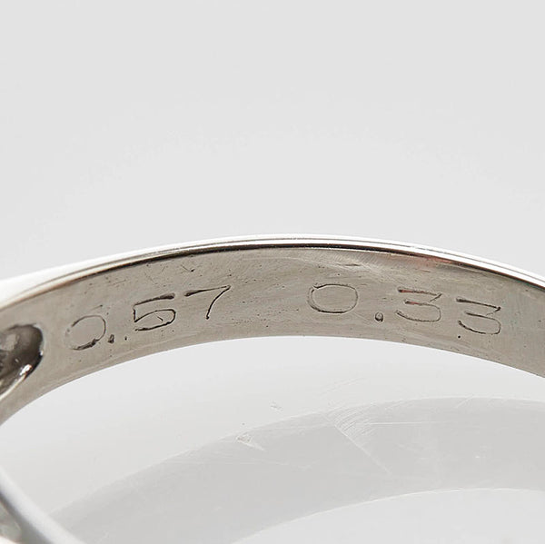 Pt900 プラチナ エメラルド0.57ct ダイヤ0.33ct リング 指輪 レディース 13.5号 【中古】