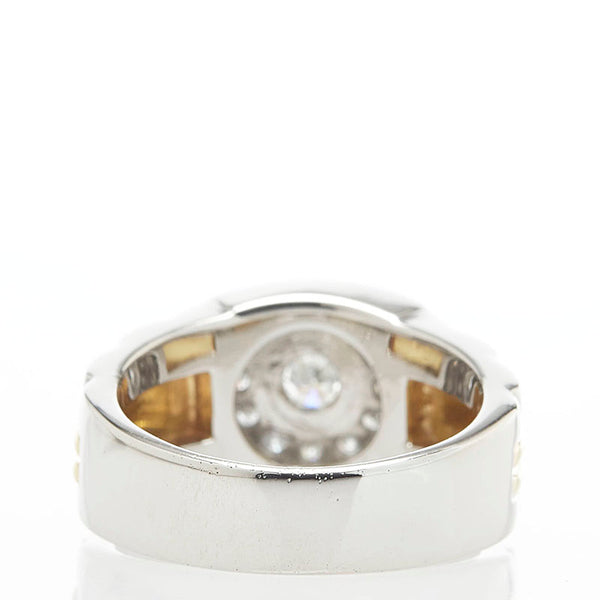 Pt900 プラチナ K18 ゴールド コンビ ダイヤ0.56ct リング 指輪 レディース 16.5号 【中古】
