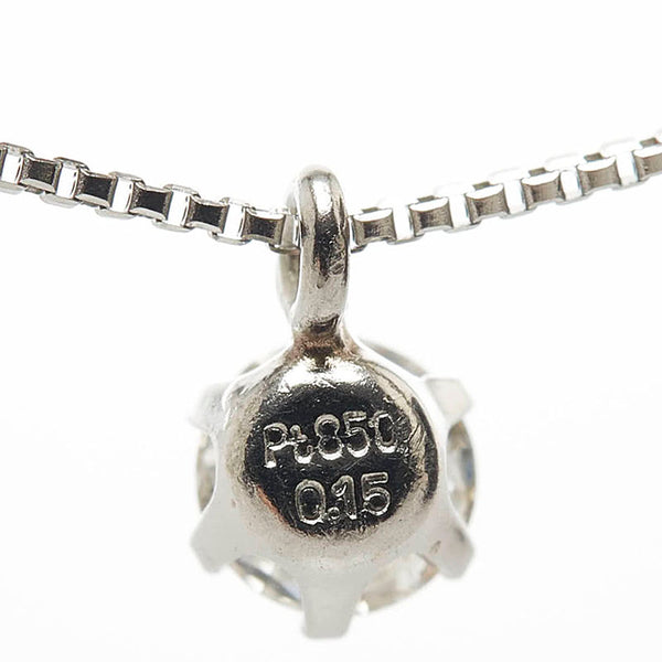 Pt850 プラチナ ダイヤ0.15ct プチネックレス レディース 【中古】