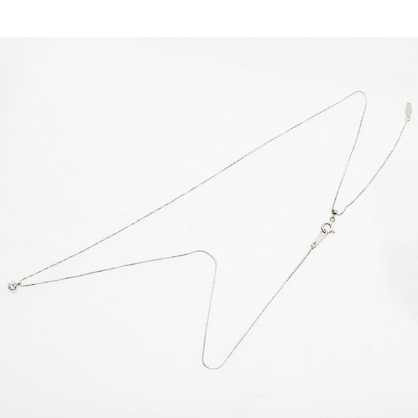 Pt850 プラチナ ダイヤ0.15ct プチネックレス レディース 【中古】