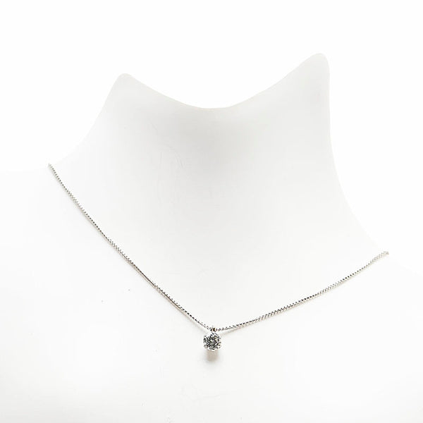 Pt850 プラチナ ダイヤ0.15ct プチネックレス レディース 【中古】