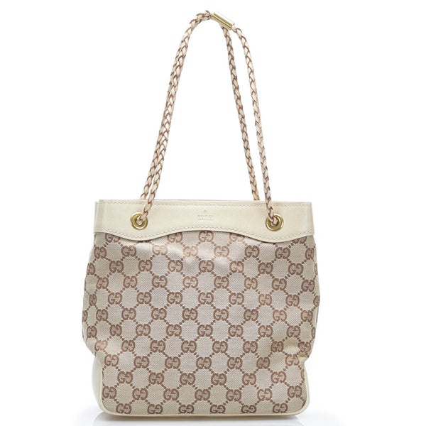 グッチ GGキャンバス ハンドバッグ 109143 ブラウン キャンバス レザー レディース GUCCI 【中古】