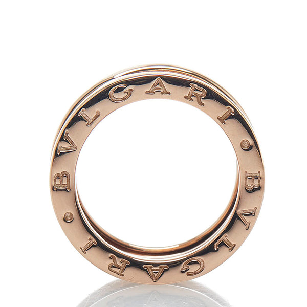 ブルガリ ビーゼロワン 3バンド リング 指輪 K18PG ピンクゴールド レディース BVLGARI 【中古】