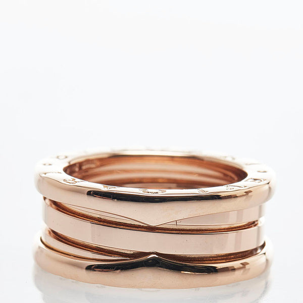 ブルガリ ビーゼロワン 3バンド リング 指輪 K18PG ピンクゴールド レディース BVLGARI 【中古】