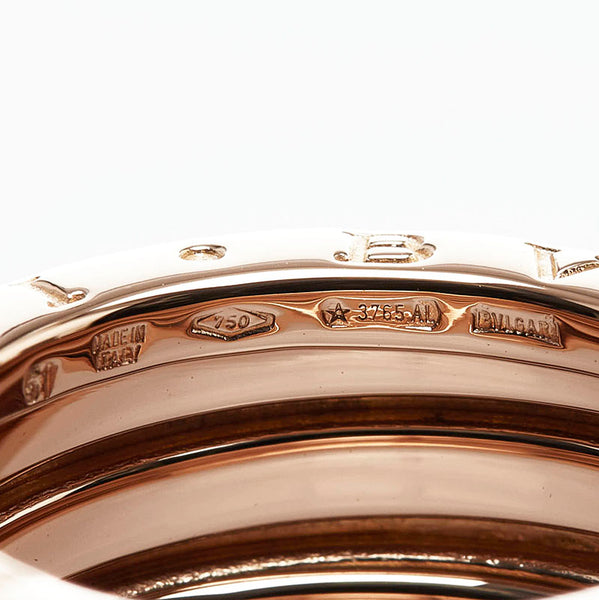 ブルガリ ビーゼロワン 3バンド リング 指輪 K18PG ピンクゴールド レディース BVLGARI 【中古】