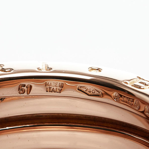 ブルガリ ビーゼロワン 3バンド リング 指輪 K18PG ピンクゴールド レディース BVLGARI 【中古】