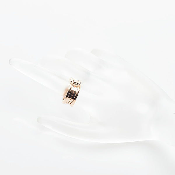 ブルガリ ビーゼロワン 3バンド リング 指輪 K18PG ピンクゴールド レディース BVLGARI 【中古】