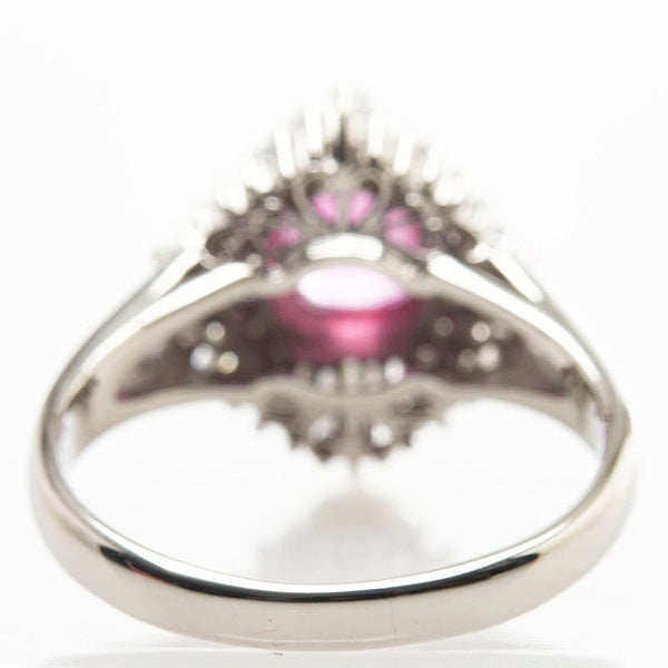 Pt900 プラチナ ルビー0.75ct ダイヤ0.53ct リング 指輪 レディース 14号 【中古】