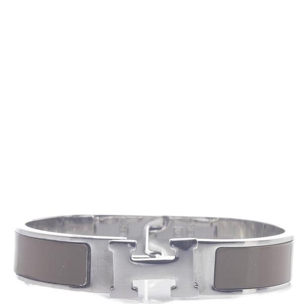 エルメス クリッククラックPM バングル ブレスレット シルバー ベージュ メタル レディース HERMES 【中古】