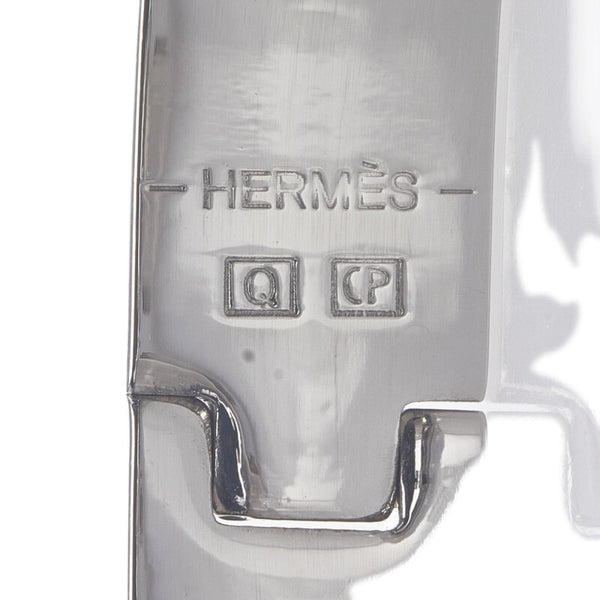 エルメス クリッククラックPM バングル ブレスレット シルバー ベージュ メタル レディース HERMES 【中古】