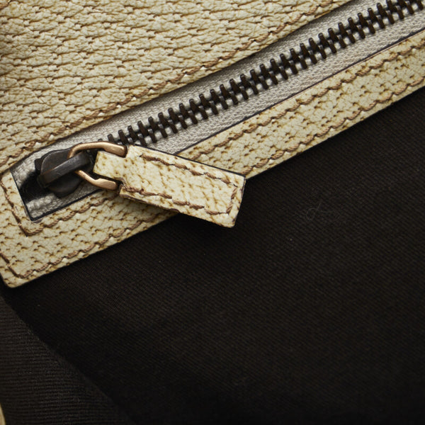 グッチ GGキャンバス ハンドバッグ 124260 ベージュ ホワイト キャンバス レザー レディース GUCCI 【中古】