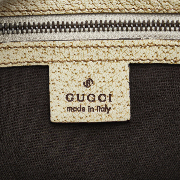 グッチ GGキャンバス ハンドバッグ 124260 ベージュ ホワイト キャンバス レザー レディース GUCCI 【中古】