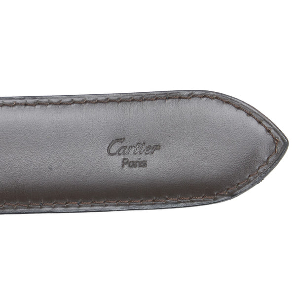 カルティエ ベルト ブラック ブラウン レザー レディース CARTIER 【中古】