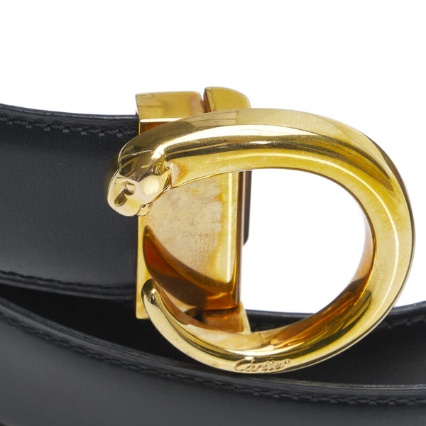 カルティエ ベルト ブラック レザー レディース CARTIER 【中古】