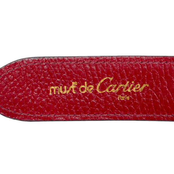 カルティエ マストライン ベルト レッド レザー レディース CARTIER 【中古】