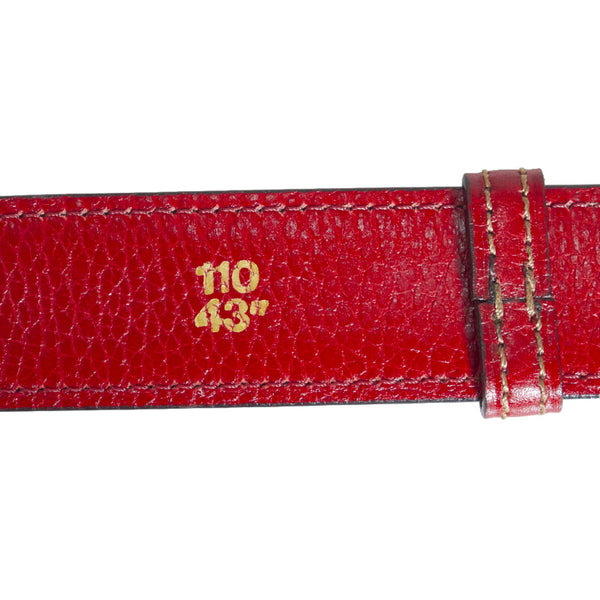 カルティエ マストライン ベルト レッド レザー レディース CARTIER 【中古】