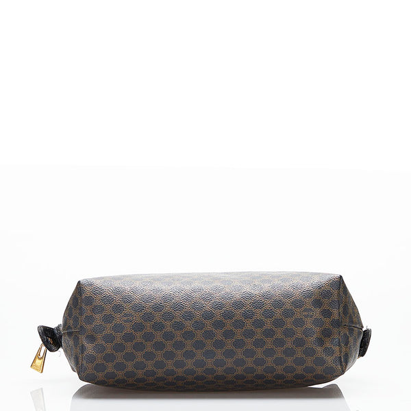 セリーヌ マカダム ポーチ ブラウン PVC レザー レディース CELINE 【中古】