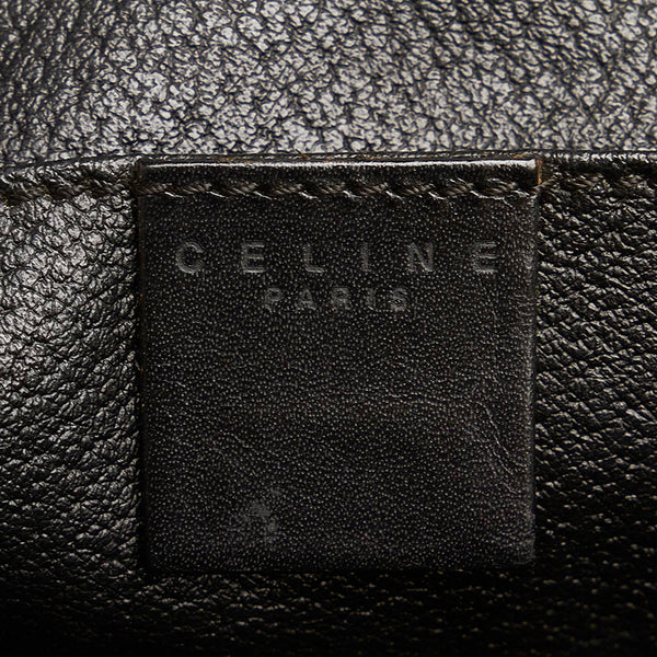 セリーヌ マカダム ポーチ ブラウン PVC レザー レディース CELINE 【中古】