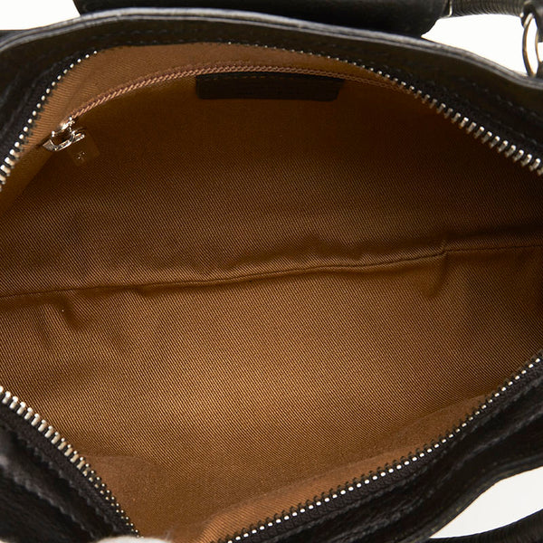 サルヴァトーレフェラガモ ガンチーニ ハンドバッグ AU-21 6317 ブラック レザー レディース Salvatore Ferragamo 【中古】