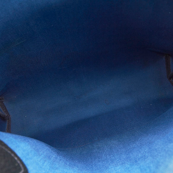 グッチ GGスプリーム オールドグッチ シェリーライン トートバッグ 16 002 4487 ネイビー グレー PVC レザー レディース GUCCI 【中古】