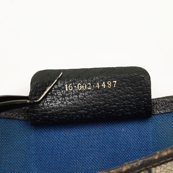 グッチ GGスプリーム オールドグッチ シェリーライン トートバッグ 16 002 4487 ネイビー グレー PVC レザー レディース GUCCI 【中古】