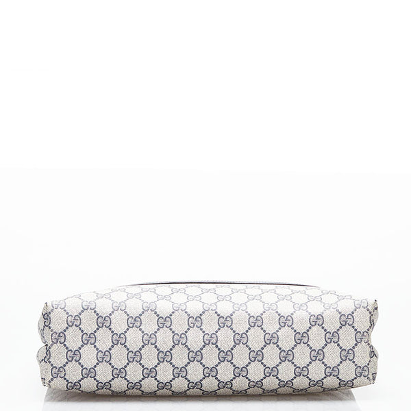 グッチ GGスプリーム オールドグッチ シェリーライン トートバッグ 16 002 4487 ネイビー グレー PVC レザー レディース GUCCI 【中古】