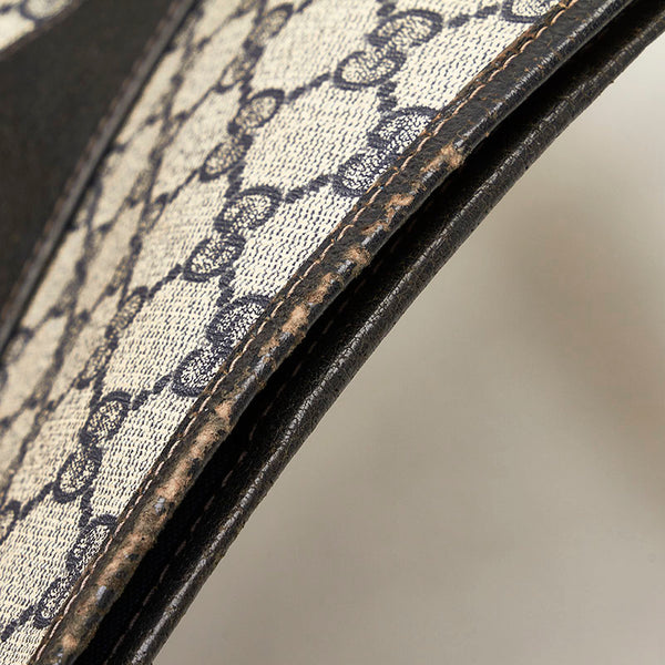 グッチ GGスプリーム オールドグッチ シェリーライン トートバッグ 16 002 4487 ネイビー グレー PVC レザー レディース GUCCI 【中古】