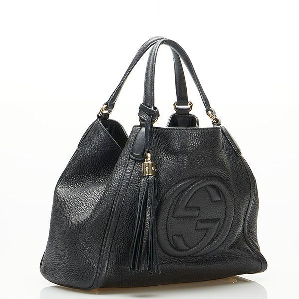 グッチ ソーホー フリンジ ハンドバッグ 336751 ブラック レザー レディース GUCCI 【中古】