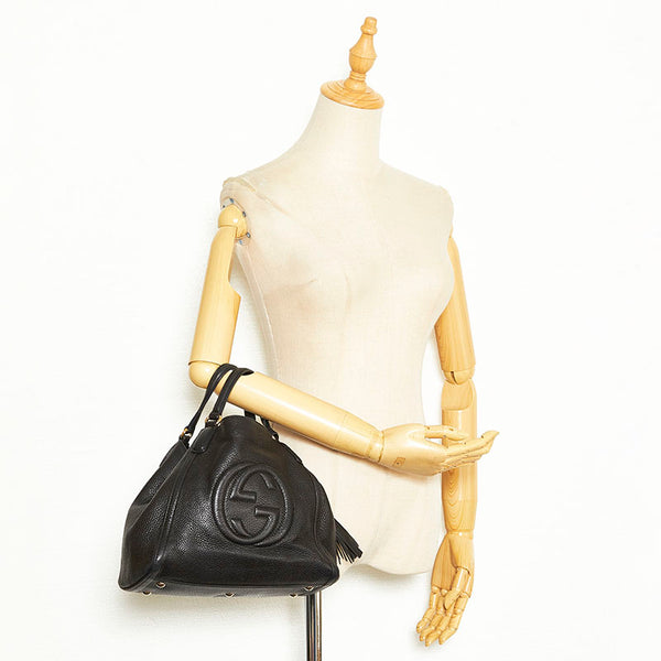 グッチ ソーホー フリンジ ハンドバッグ 336751 ブラック レザー レディース GUCCI 【中古】