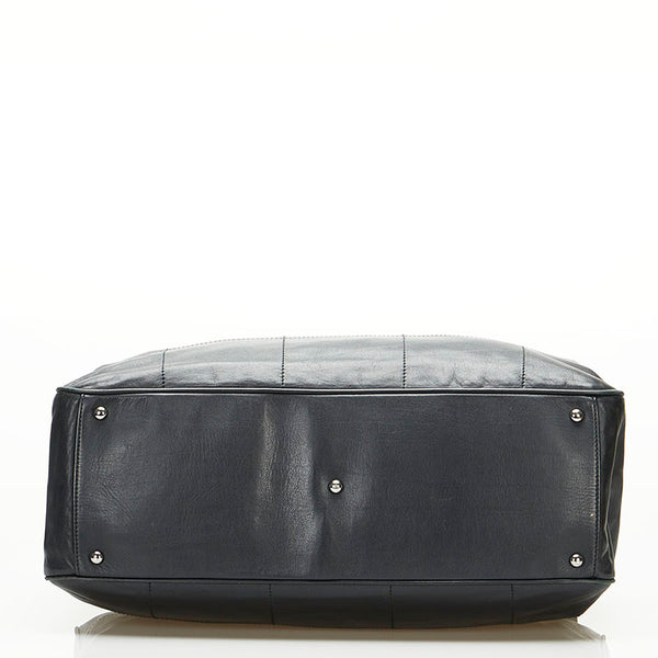 シャネル チョコバー ココマーク ハンドバッグ ボストンバッグ ブラック レザー レディース CHANEL 【中古】