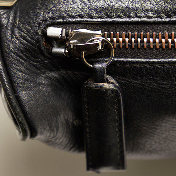 シャネル チョコバー ココマーク ハンドバッグ ボストンバッグ ブラック レザー レディース CHANEL 【中古】