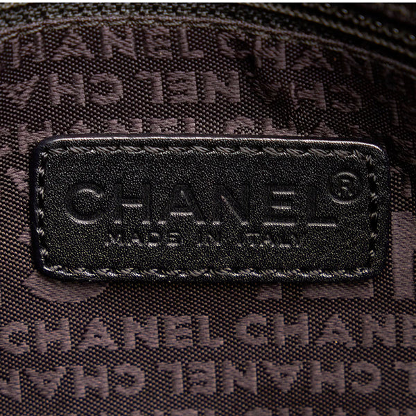 シャネル チョコバー ココマーク ハンドバッグ ボストンバッグ ブラック レザー レディース CHANEL 【中古】