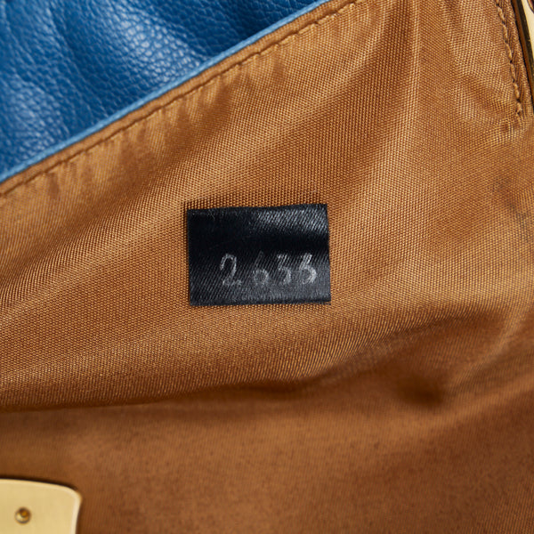 プラダ パイソン タッセル チェーン ショルダーバッグ ブラウン ブルー ナイロン レディース PRADA 【中古】