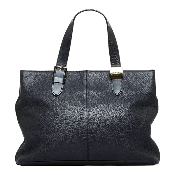 バーバリー ノバチェック シャドーホース ハンドバッグ トートバッグ ブラック レザー レディース BURBERRY 【中古】