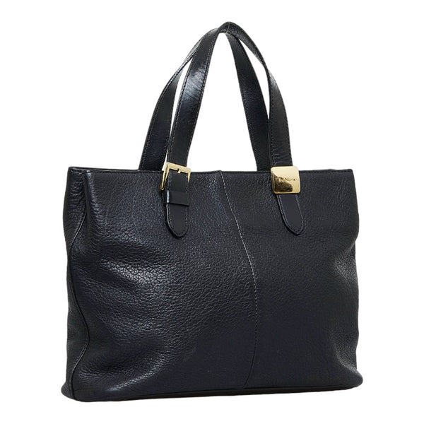 バーバリー ノバチェック シャドーホース ハンドバッグ トートバッグ ブラック レザー レディース BURBERRY 【中古】