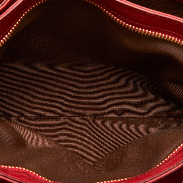 サルヴァトーレフェラガモ ガンチーニ ハンドバッグ ショルダーバッグ 2WAY AB-21E163 レッド ナイロン レザー レディース Salvatore Ferragamo 【中古】