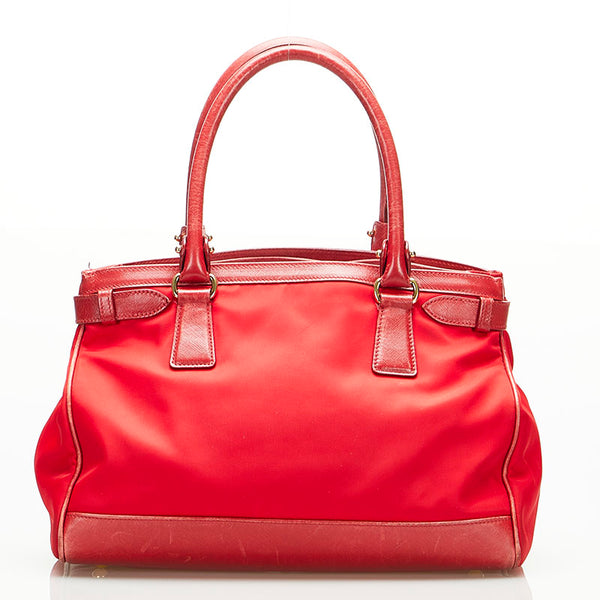 サルヴァトーレフェラガモ ガンチーニ ハンドバッグ ショルダーバッグ 2WAY AB-21E163 レッド ナイロン レザー レディース Salvatore Ferragamo 【中古】