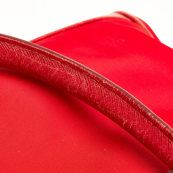 サルヴァトーレフェラガモ ガンチーニ ハンドバッグ ショルダーバッグ 2WAY AB-21E163 レッド ナイロン レザー レディース Salvatore Ferragamo 【中古】