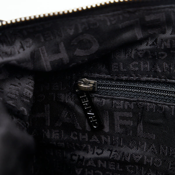 シャネル ココマーク ワンショルダーバッグ ハンドバッグ ブラック シルバー ナイロン レザー レディース CHANEL 【中古】