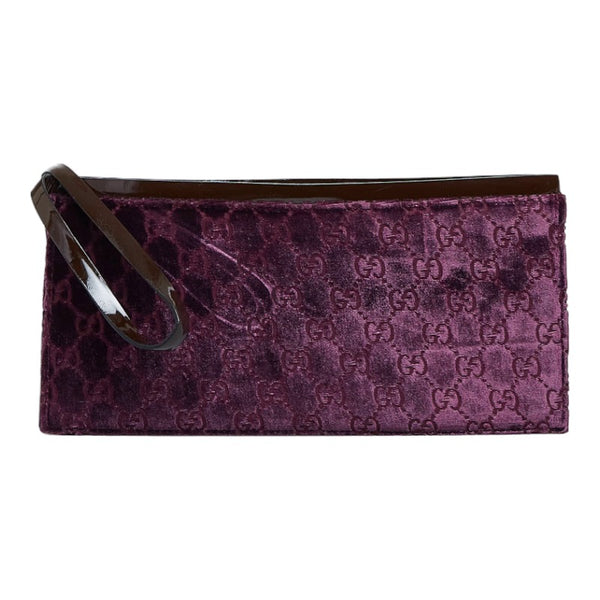 グッチ クラッチバッグ 004 2046 0636 パープル スウェード エナメル レディース GUCCI 【中古】