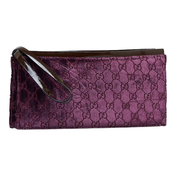 グッチ クラッチバッグ 004 2046 0636 パープル スウェード エナメル レディース GUCCI 【中古】