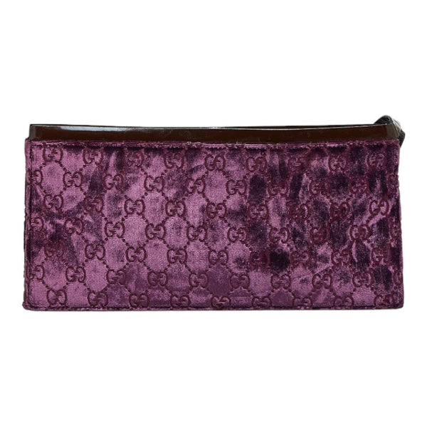 グッチ クラッチバッグ 004 2046 0636 パープル スウェード エナメル レディース GUCCI 【中古】