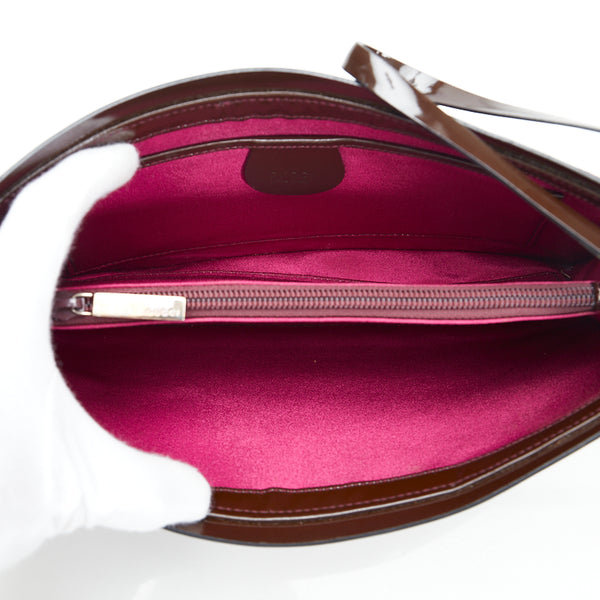 グッチ クラッチバッグ 004 2046 0636 パープル スウェード エナメル レディース GUCCI 【中古】