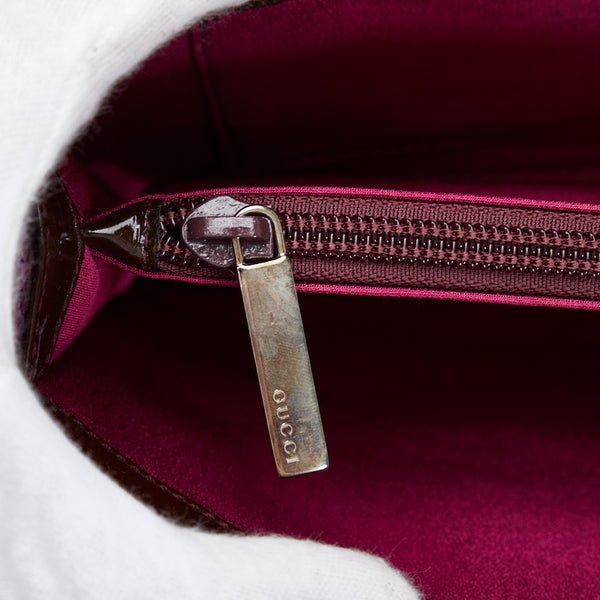 グッチ クラッチバッグ 004 2046 0636 パープル スウェード エナメル レディース GUCCI 【中古】