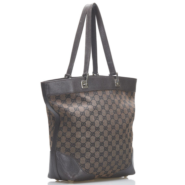 グッチ GGキャンバス ハンドバッグ トートバッグ 272377 ブラウン キャンバス レザー レディース GUCCI 【中古】